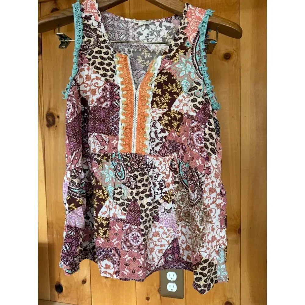 MYSTREE Boutique Boho Patchwork Sz SMALL - Picture 1 of 4